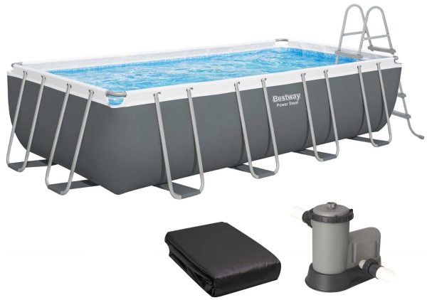 Basen stelażowy Bestway 56465 (549x274x122 cm) z filtrem wkładowym, drabinką i pokrywą