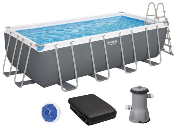 Basen stelażowy Bestway 56670 (488х244х122 cm) z filtrem wkładowym, drabinką i pokrywą