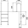 Drabinka do basenu Flexinox Wall (3 stopnie), AISI-316 - obrazek 2