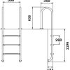Drabinka do basenu Flexinox Muro Electropolished (4 stopnie), AISI-316L - obrazek 2