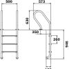 Drabinka do basenu Flexinox Parallel Mixta (3 stopnie), AISI-304 - obrazek 2