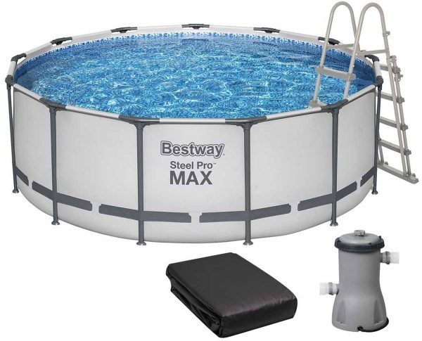 Basen stelażowy Bestway 5618W (396х122 cm) z filtrem wkładowym, drabinką i pokrywą