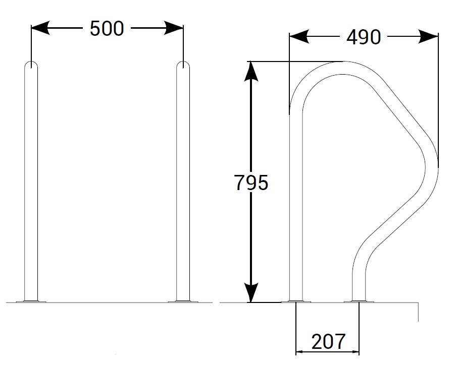 Poręcz basenowa Hayward PD1 HF do drabinki IDP AISI-316 - obrazek 2