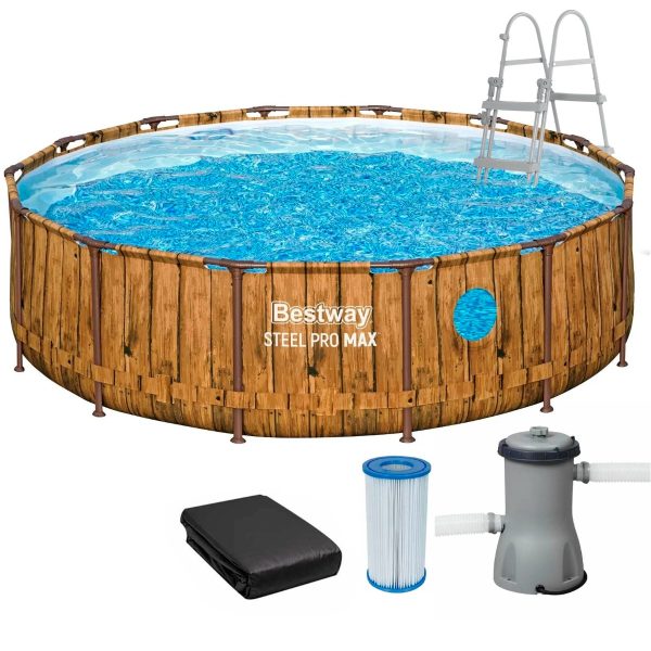 Basen stelażowy Bestway 561JM (427х107 cm) z filtrem wkładowym, drabinką i pokrywą