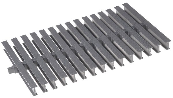 Kratka przelewowa do basenu Aquaviva KP HKE02-G Classik z połączeniem centralnym 195x22 mm (szara)