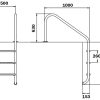 Drabinka do basenu Flexinox Overflow (4 stopnie), AISI-316L - obrazek 2