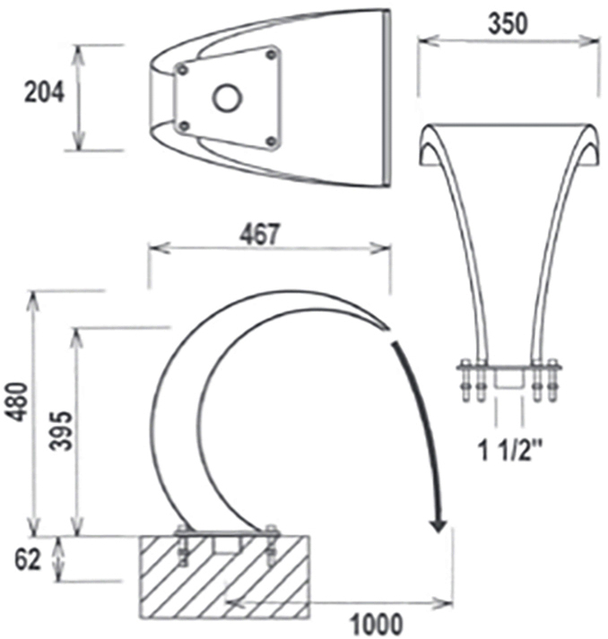 Wodospad Flexinox Bali Mini Nero czarny - obrazek 2