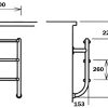 Drabinka do basenu Flexinox Two-Pieces Electropolished (4 stopnie), AISI-316L (dolna część) - obrazek 2