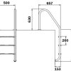Drabinka do basenu Flexinox Standard Electropolished (3 stopnie), AISI-316L - obrazek 2
