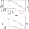 Poręcz basenowa Flexinox 87168027 do schodów rzymskich FX-02 (1405 mm, kotwa, AISI-316L) - obrazek 2