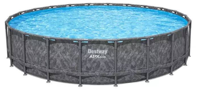 Basen stelażowy Bestway Grey 561KE z filtrem piaskowym, pokrywą, drabinką, piaskiem kwarcowym i dozownikiem w zestawie - obrazek 2