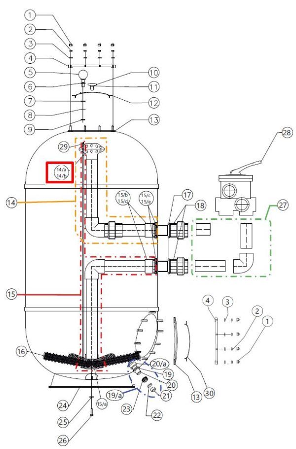 Dyfuzor górny D.63 do filtra Waterline CAPRI-HP 800/950 (35012558)