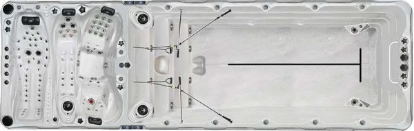 Jacuzzi z hydromasażem Passion Spas Energy (720x228x128 cm), srebrno-biały