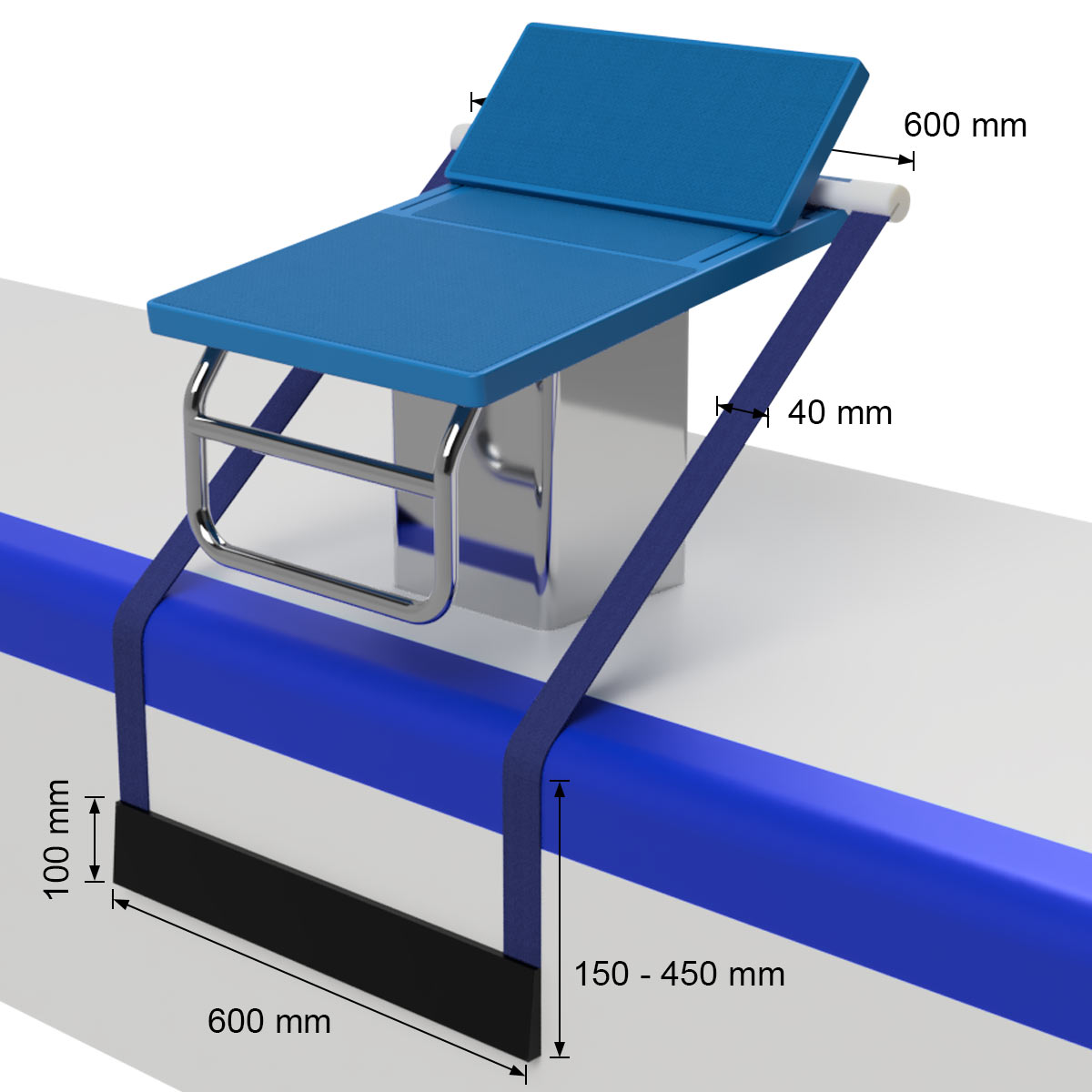 Słupek startowy Hayward AISI-316, do nogi zakrocznej - obrazek 2