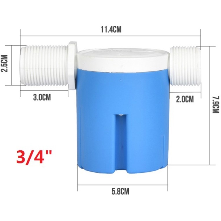 Zawór pływakowy Aquaviva wewnętrzny, poziomy (3/4") - obrazek 2