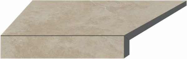 Narożny element typu L płytki basenowej brzegowej Aquaviva Dusk Cream, 600x345x50 (20) mm (lewy/45°)