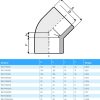 Kolano PVC Astore 1RGY163000 45°, d63 - obrazek 2
